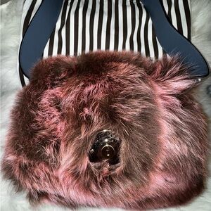 Henri Bendel Milliner Faux Fur Crossbody, Grisalle/Pink